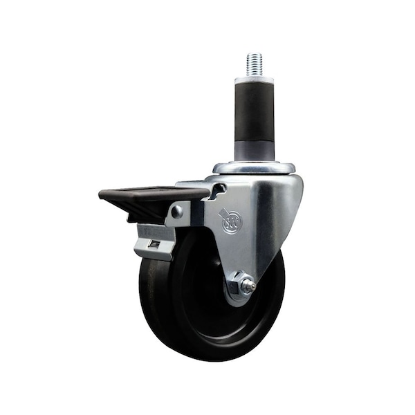 4'' Phenolic Swivel 1-1/4'' Expanding Stem Caster with Brake
